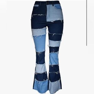 DENIM PATCHWORK PANTS
